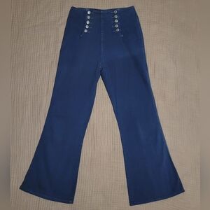 VTG Jeffrey Rogers High Waisted Sailor Pants Wide Leg Blue Flare 27